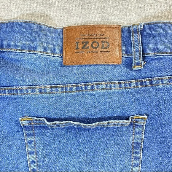 Izod Jeans Men's W40 Blue Comfort Stretch Straight Leg Mid Rise Casual Denim - Picture 9 of 13